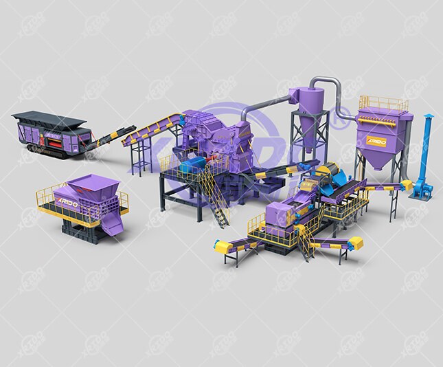 mobile crushing recycling line