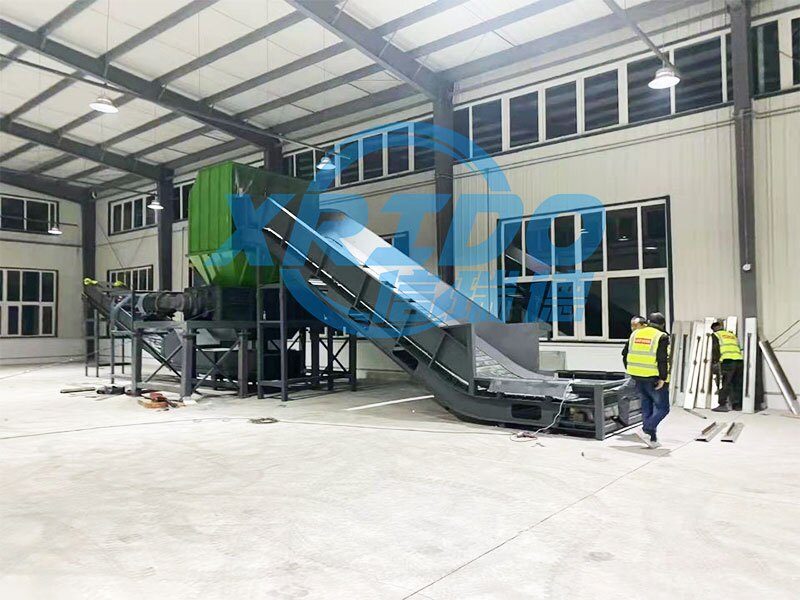 Metal shredding machine installation site