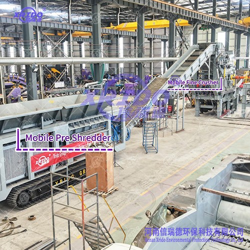 Scrap Vehicle Processing Line, Mobile Vehicle Processing Line, Mobile Vehicle Processing Machine