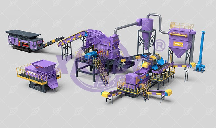 mobile car shell crusher line