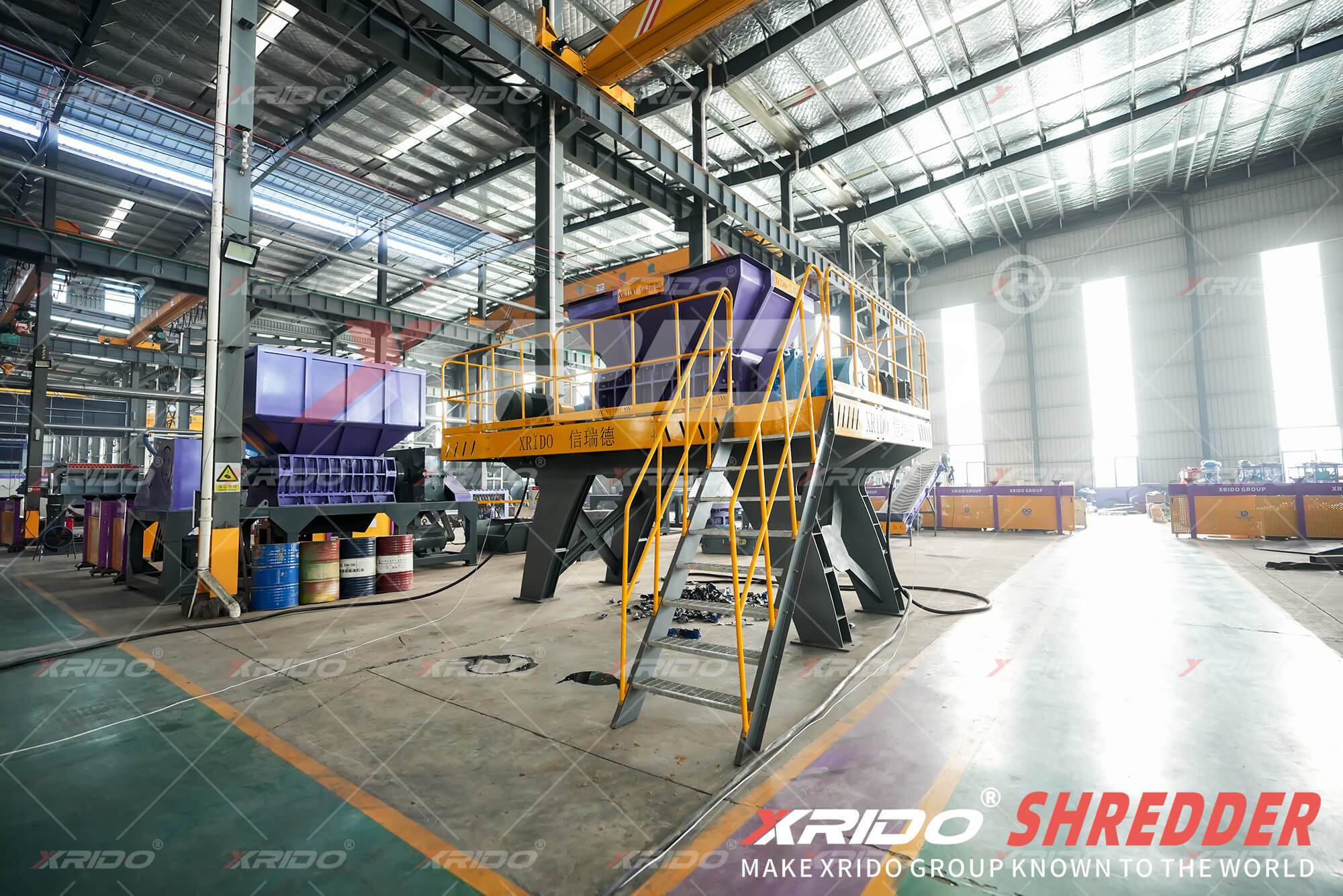 XRIDO Industrial Iron Drum Shredding Equipment, Industrial Shredder, Iron Drum Shredding