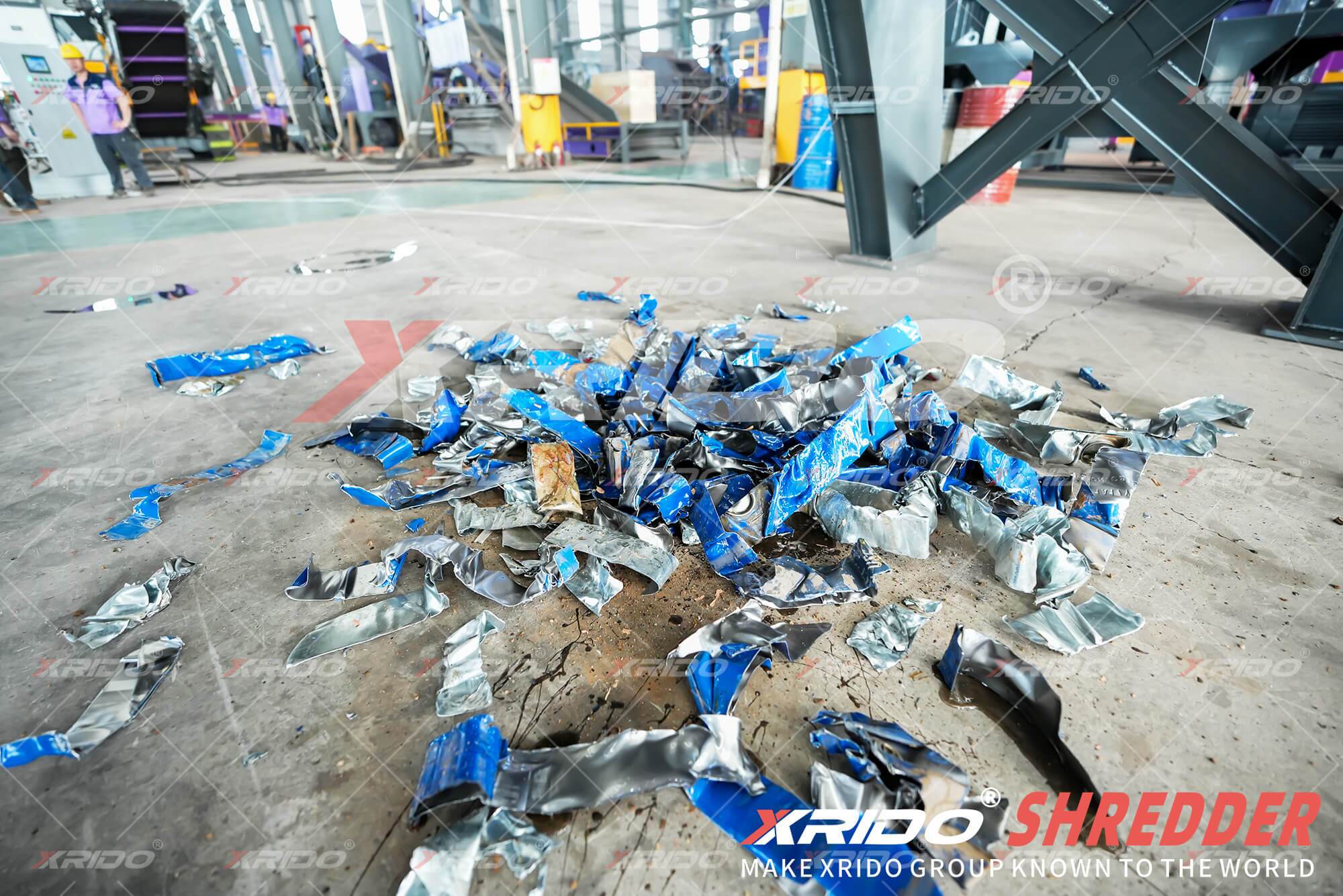 XRIDO Industrial Iron Drum Shredding Equipment, Industrial Shredder, Iron Drum Shredding